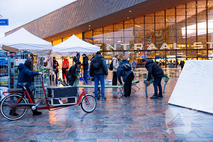 Demonstratie voor stoeptegel Benjamin