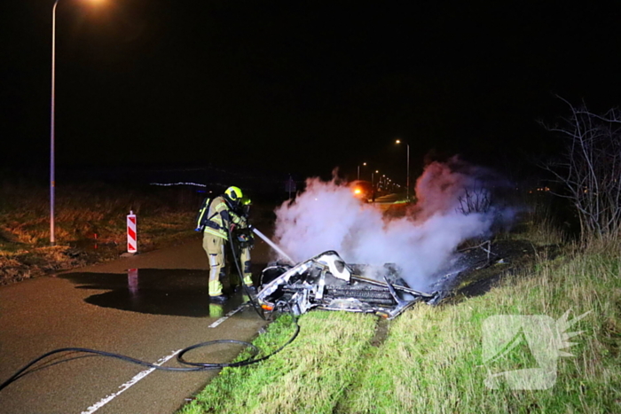 Caravan volledig uitgebrand