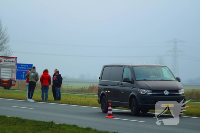 File na aanrijding tussen twee voertuigen