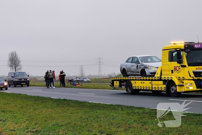 File na aanrijding tussen twee voertuigen