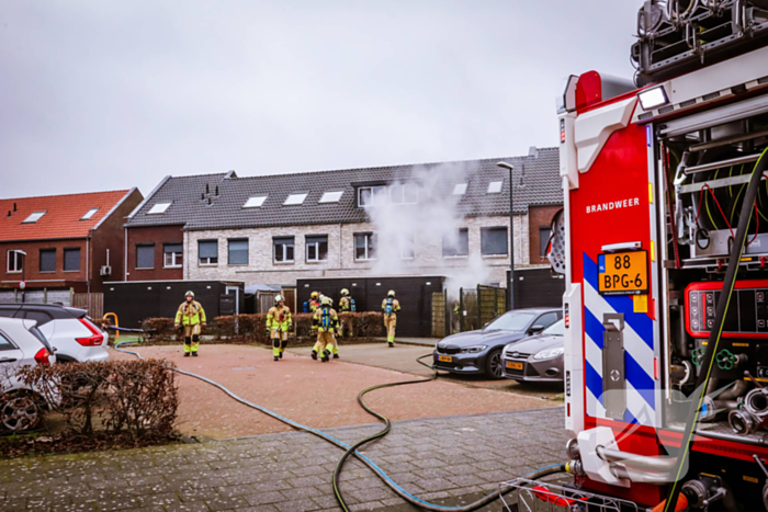 Uitslaande brand in schuur