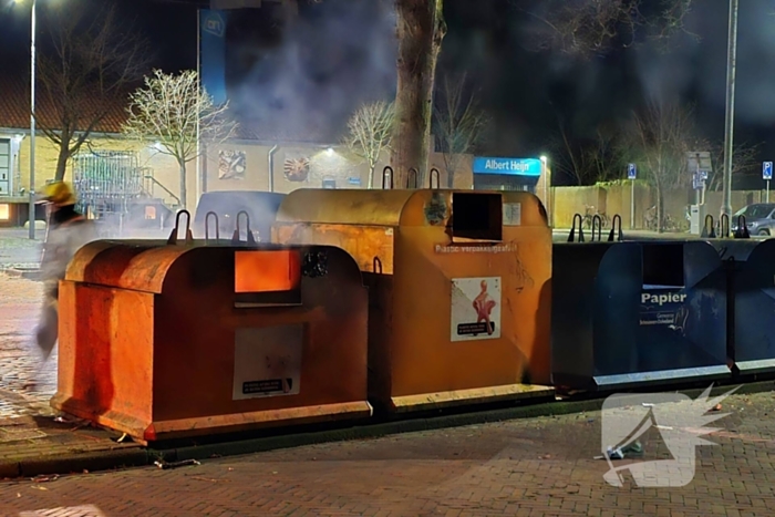 Containerbrand door vuurwerk