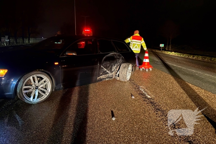 Auto in de slip bij oprit