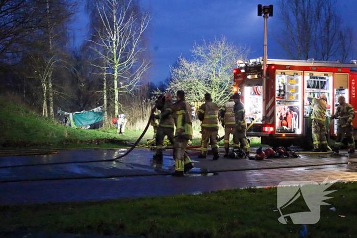 Brandmelding bij onderkomen dakloze